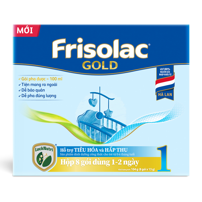 Sữa bột dạng gói Friso Gold số 1 hương vani 104g (0 - 6 tháng)