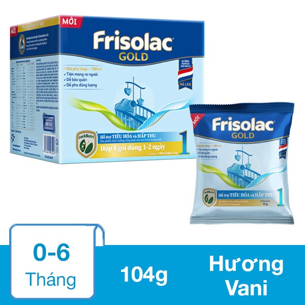 Sữa Bột Dạng Gói Frisolac Gold Số 1 Hương Vani 104G (0 - 6 Tháng)