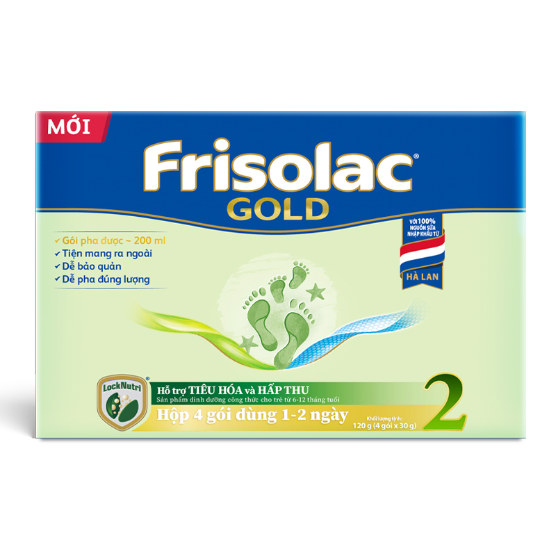 Sữa bột dạng gói Friso Gold số 2 hương vani 120g (6 - 12 tháng)