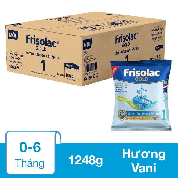 Sữa Bột Dạng Gói Frisolac Gold Số 1 Hương Vani 1248G (0 - 6 Tháng)