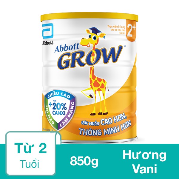 Sữa Bột Abbott Grow 2+ Hương Vani 850G (Từ 2 Tuổi)