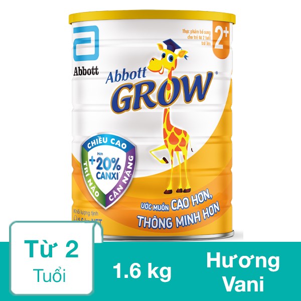 Sữa Bột Abbott Grow 2+ Hương Vani 1.6 Kg (Từ 2 Tuổi)