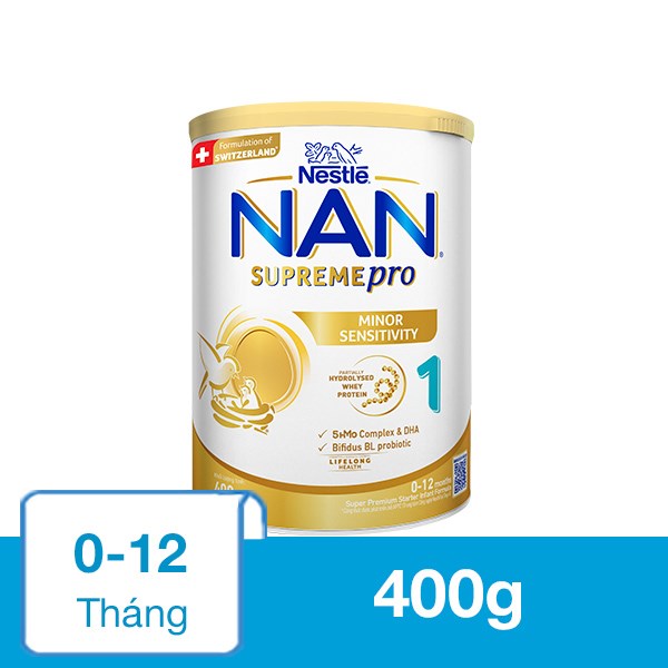 Sữa Bột Nan Supremepro Số 1 400G (0 - 12 Tháng) Hỗ Trợ Trẻ Có Cơ Địa Mẫn Cảm