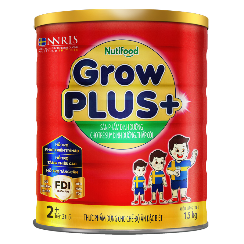 Sữa Bột Nutifood GrowPLUS+ Suy Dinh Dưỡng Đỏ 2+ 1.5kg