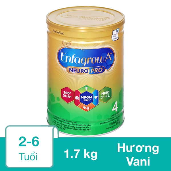 Sữa Bột Enfagrow A+ Neuropro Số 4 Hương Vani 1.7 Kg (2 - 6 Tuổi)