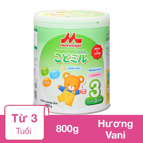 Sữa Bột Morinaga Kodomil Số 3 Hương Vani 800G (Từ 3 Tuổi)