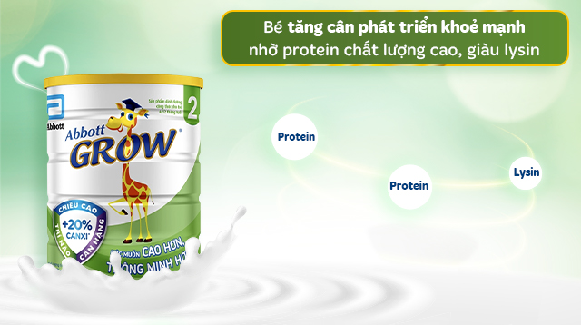 Tăng cân hiệu quả - Sữa bột Abbott Grow số 2 hương vani 900g (6 - 12 tháng)