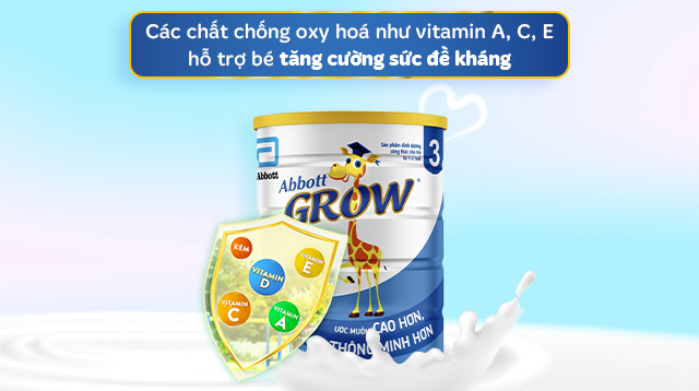 Sữa bột Abbott Grow số 3 hương vani 900g (1 - 2 tuổi) - Đề kháng