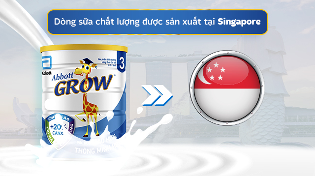 Nơi sản xuất - Sữa bột Abbott Grow số 3 hương vani 900g (1 - 2 tuổi)