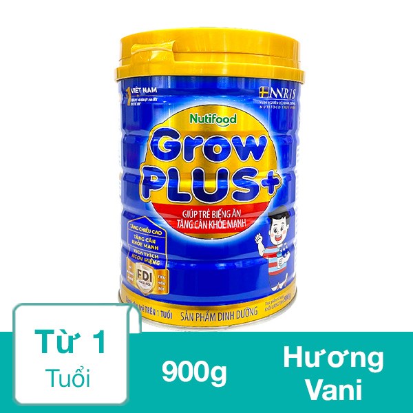 Sữa bột Nutifood GrowPLUS+ xanh hương vani 900g (từ 1 tuổi)