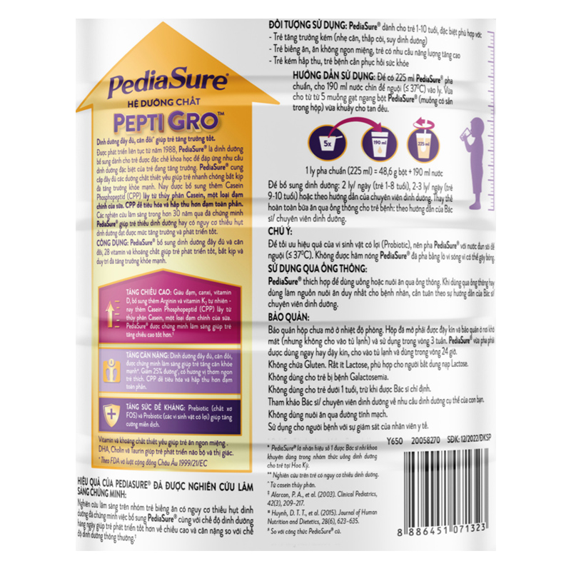 Sữa bột Abbott PediaSure BA hương vani 800g (1 - 10 tuổi) 7