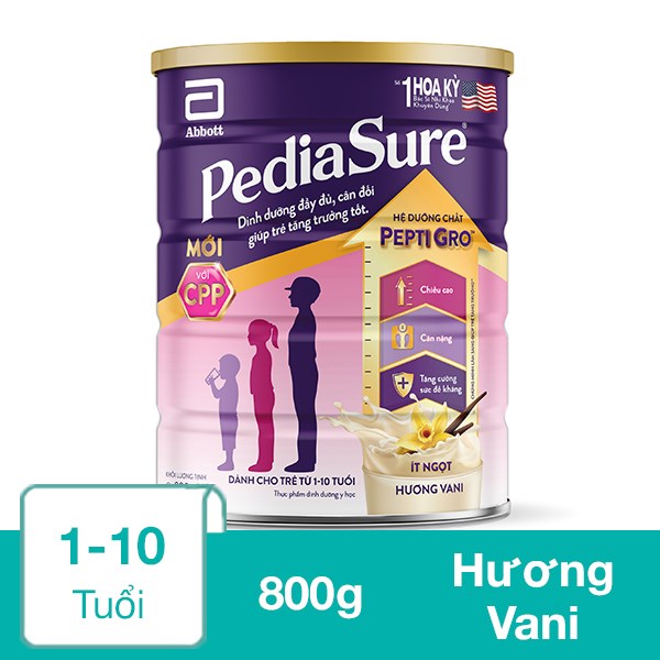 Sữa Bột Abbott Pediasure Ba Hương Vani 800G (1 - 10 Tuổi)