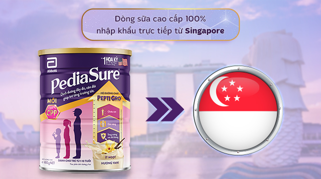  Sản phẩm thuộc thương hiệu PediaSure - Mỹ, sản xuất tại Singapore, đảm bảo chất lượng