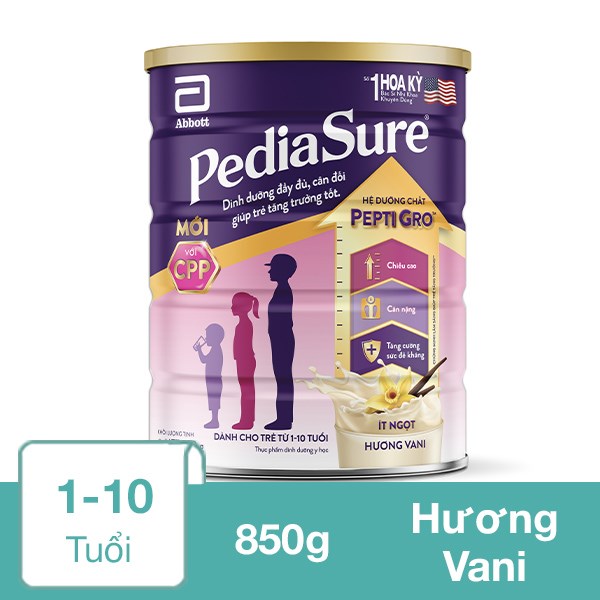 Sữa bột Abbott PediaSure BA hương vani 850g (1 – 10 tuổi)