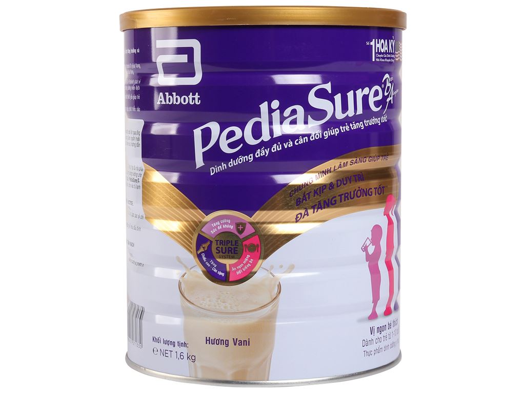 Sữa bột Abbott PediaSure BA hương vani lon 1.6kg 1