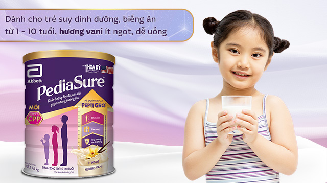 Độ tuổi - Sữa bột Abbott PediaSure BA hương vani 1.6 kg (1 - 10 tuổi) Độ tuổi - Sữa bột Abbott PediaSure BA hương vani 1.6 kg (1 - 10 tuổi)