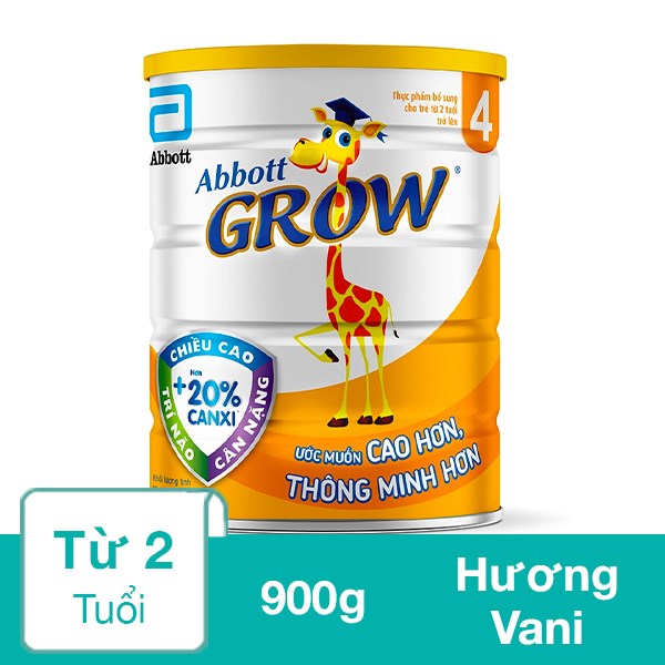 Sữa bột Abbott Grow số 4 hương vani 900g (từ 2 tuổi)