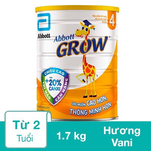 Sữa bột Abbott Grow số 4 hương vani 1.7 kg (từ 2 tuổi)