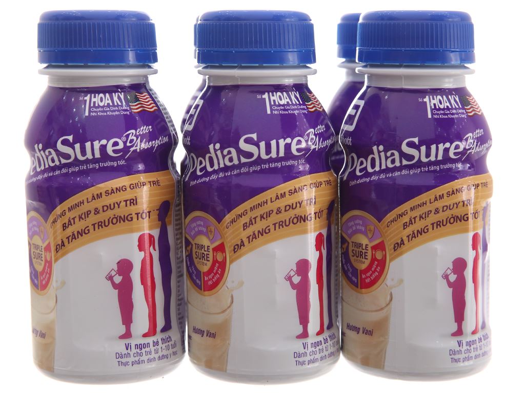 Lốc 6 Chai Sữa Bột Pha Sẵn Abbott Pediasure Hương Vani 237ml