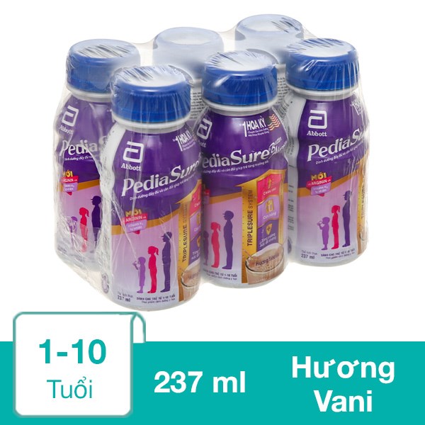 Lốc 6 chai sữa pha sẵn PediaSure hương vani 237 ml (1 - 10 tuổi) - AVAKids.com