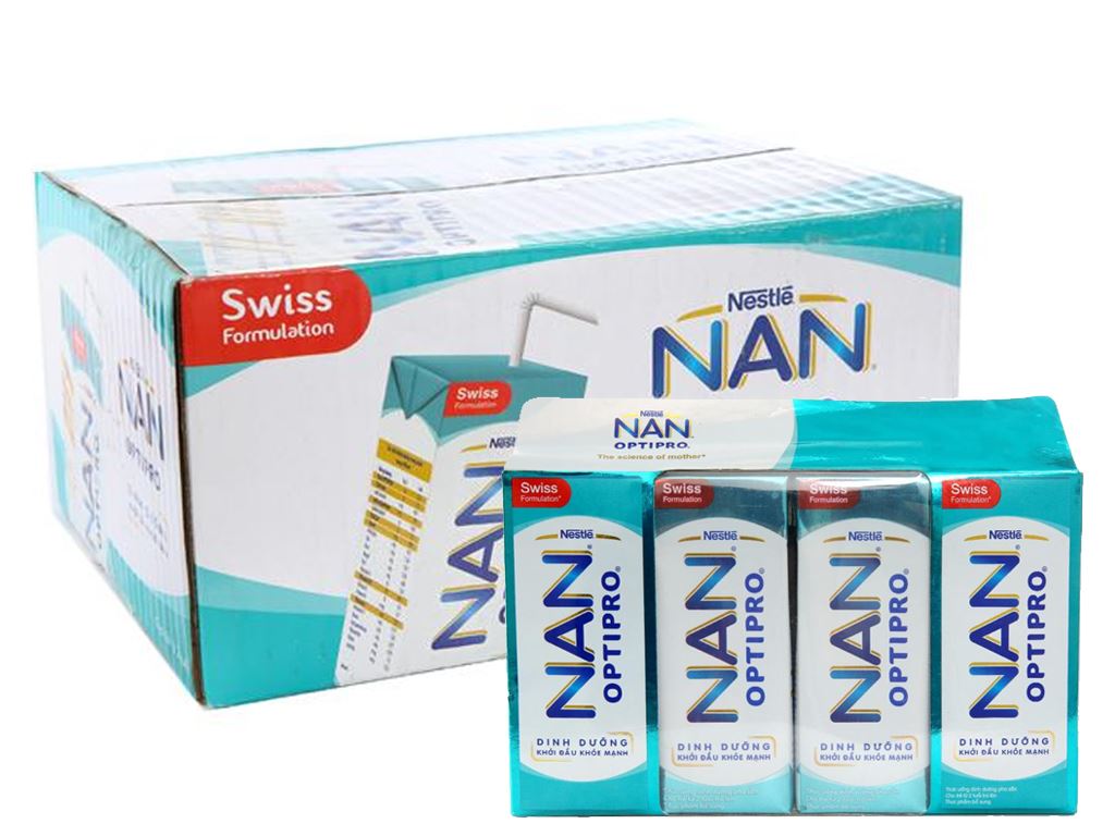 Thùng 24 hộp sữa dinh dưỡng pha sẵn Nestlé Nan Optipro 185ml