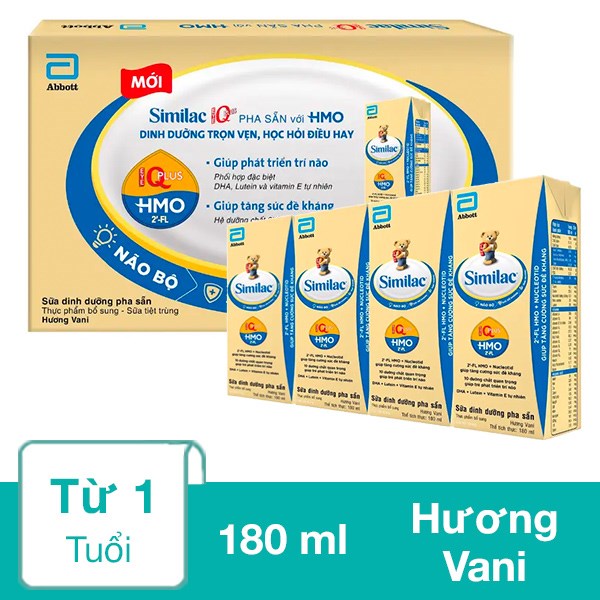 Thùng 48 hộp sữa pha sẵn Similac hương vani 180 ml (từ 1 tuổi)