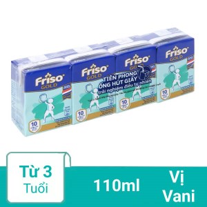 Lốc 4 hộp sữa uống dinh dưỡng Friso Gold vani hộp 110ml