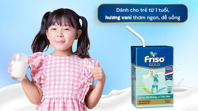 Độ tuổi - Lốc 4 hộp sữa pha sẵn Friso Gold hương vani 110 ml (từ 1 tuổi)