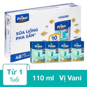 Thùng 48 hộp sữa uống pha sẵn Friso Gold vani hộp 110ml