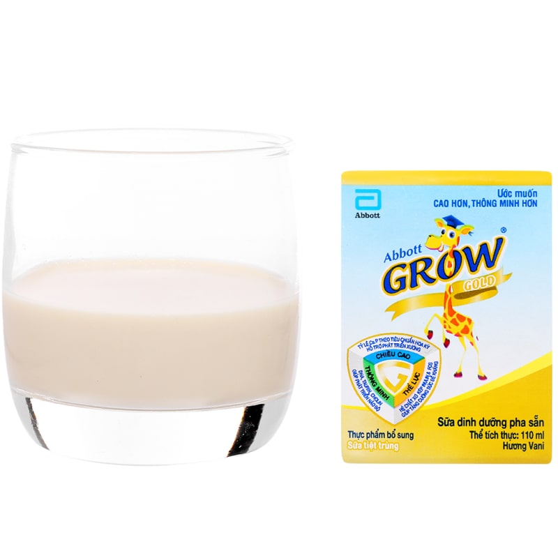 Combo 2 thùng 48 hộp sữa pha sẵn Abbott Grow Gold hương vani 110 ml (từ 1 tuổi) - Giao bao bì ngẫu nhiên 24