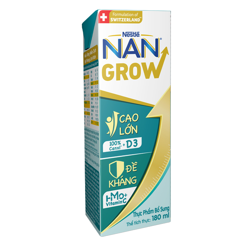 Lốc 4 hộp sữa pha sẵn Nestlé NAN Grow 180 ml (từ 1 tuổi) 2