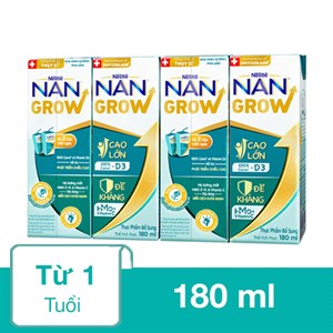 Lốc 4 hộp sữa pha sẵn Nestlé NAN Grow