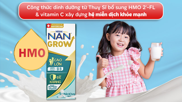 Hệ miễn dịch - Lốc 4 hộp sữa pha sẵn Nestlé Nan Optipro Kid 180 ml (từ 1 tuổi)