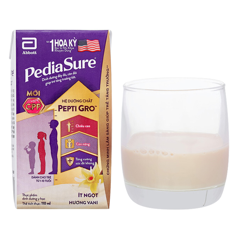 Lốc 4 hộp sữa pha sẵn Abbott PediaSure hương vani 110 ml (1 - 10 tuổi) 27