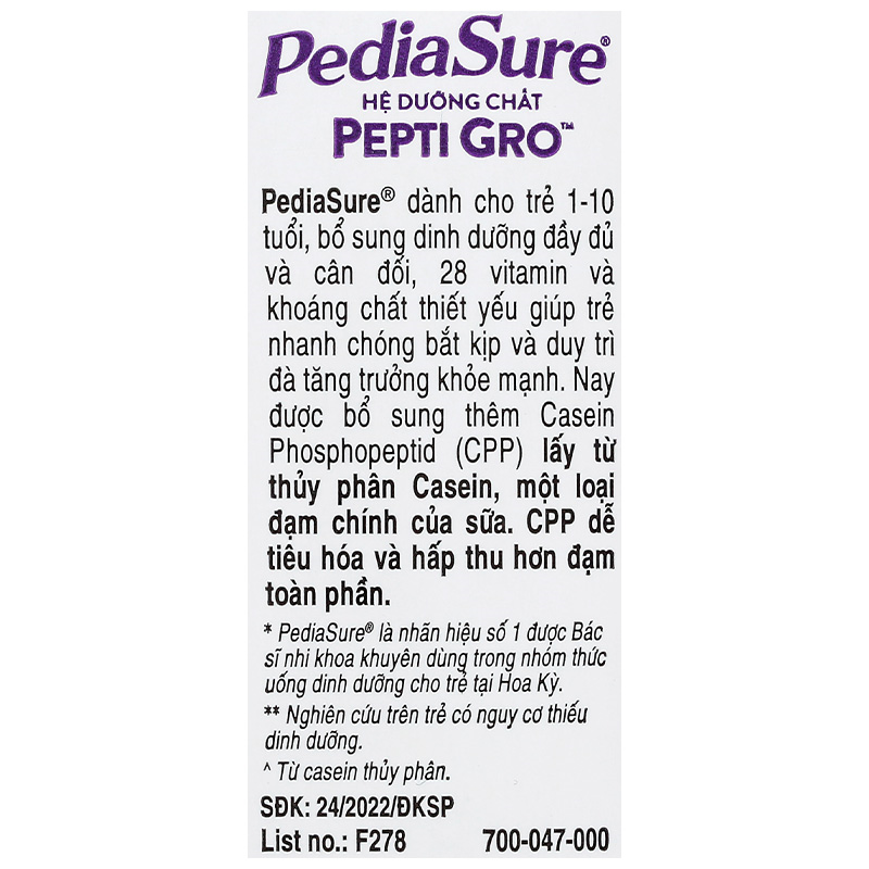 Lốc 4 hộp sữa pha sẵn Abbott PediaSure hương vani 110 ml (1 - 10 tuổi) 13