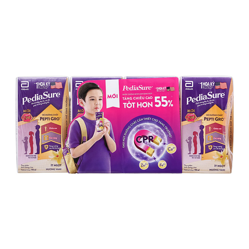 Lốc 4 hộp sữa pha sẵn Abbott PediaSure hương vani 110 ml (1 - 10 tuổi) 3