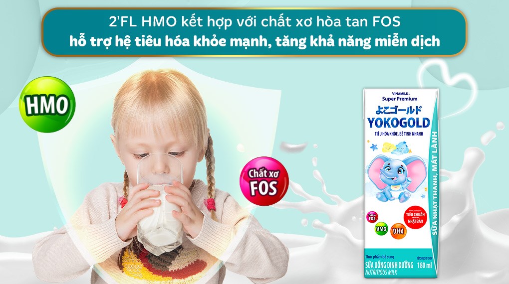 Lốc 4 hộp sữa pha sẵn Vinamilk YokoGold 180 ml (từ 1 tuổi)