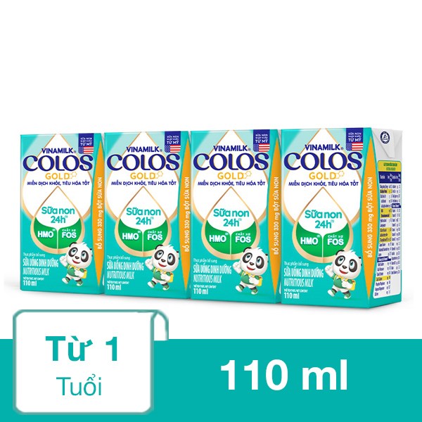 Lốc 4 hộp sữa pha sẵn Vinamilk ColosGold 110 ml (từ 1 tuổi)