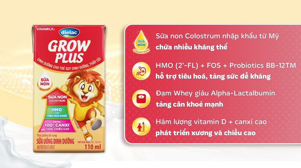 Lốc 4 hộp sữa pha sẵn Dielac Grow Plus (sữa non)-1