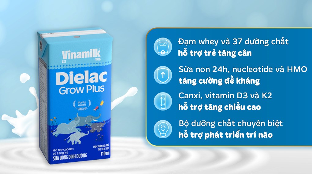 Dielac Grow Plus 110 ml (từ 1 tuổi) - Giao bao bì ngẫu nhiên