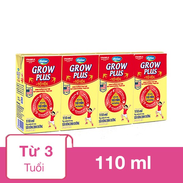 Thùng 48 hộp sữa pha sẵn Dielac Grow Plus tổ yến 110 ml (từ 3 tuổi) - AVAKids.com