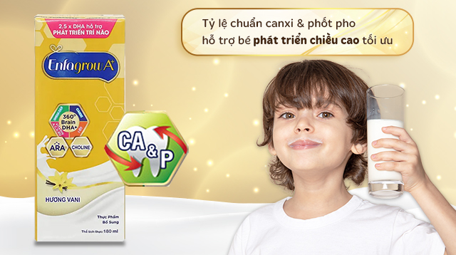 Sữa pha sẵn Enfagrow A+ 360° Brain DHA+ hương vani - Ca:P Sữa pha sẵn Enfagrow A+ 360° Brain DHA+ hương vani - Ca:P