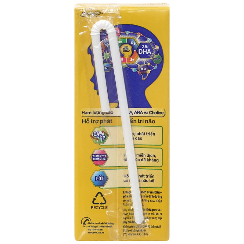 Lốc 3 hộp sữa pha sẵn Enfagrow A+ 360° Brain DHA+ hương vani 180 ml (từ 2 tuổi) 15