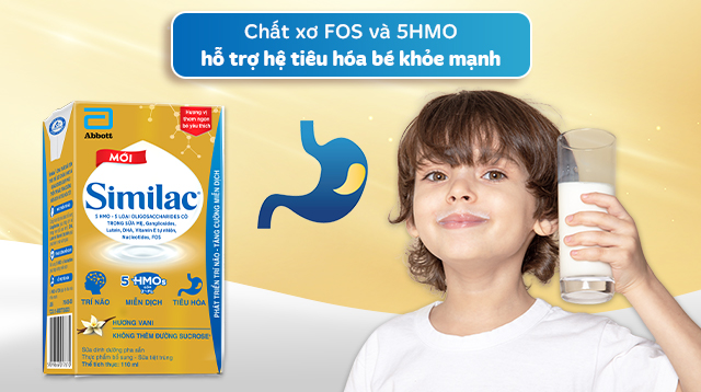 Hỗ trợ tiêu hóa - Lốc 4 hộp sữa pha sẵn Similac hương vani 110 ml (từ 1 tuổi)