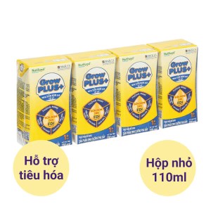 Lốc 4 hộp sữa nước dinh dưỡng NutiFood Grow Plus+ 110ml