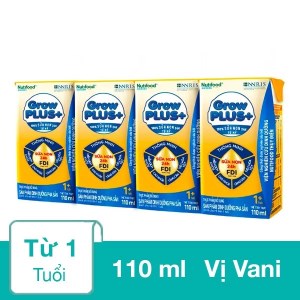 Lốc 4 hộp sữa nước dinh dưỡng NutiFood Grow Plus+ 110ml