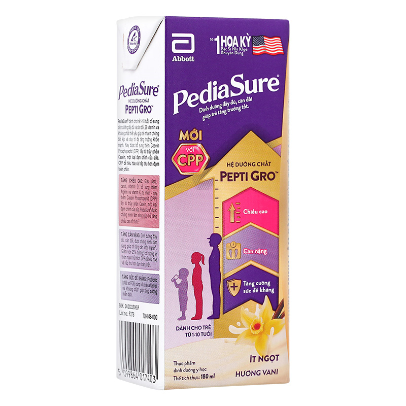 Thùng 48 hộp sữa pha sẵn Abbott PediaSure hương vani 180 ml (1 - 10 tuổi) - Giao bao bì ngẫu nhiên 22