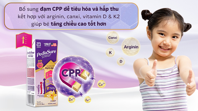 Tăng chiều cao Tăng chiều cao - Lốc 4 hộp sữa pha sẵn Abbott PediaSure hương vani 180 ml (1 - 10 tuổi)