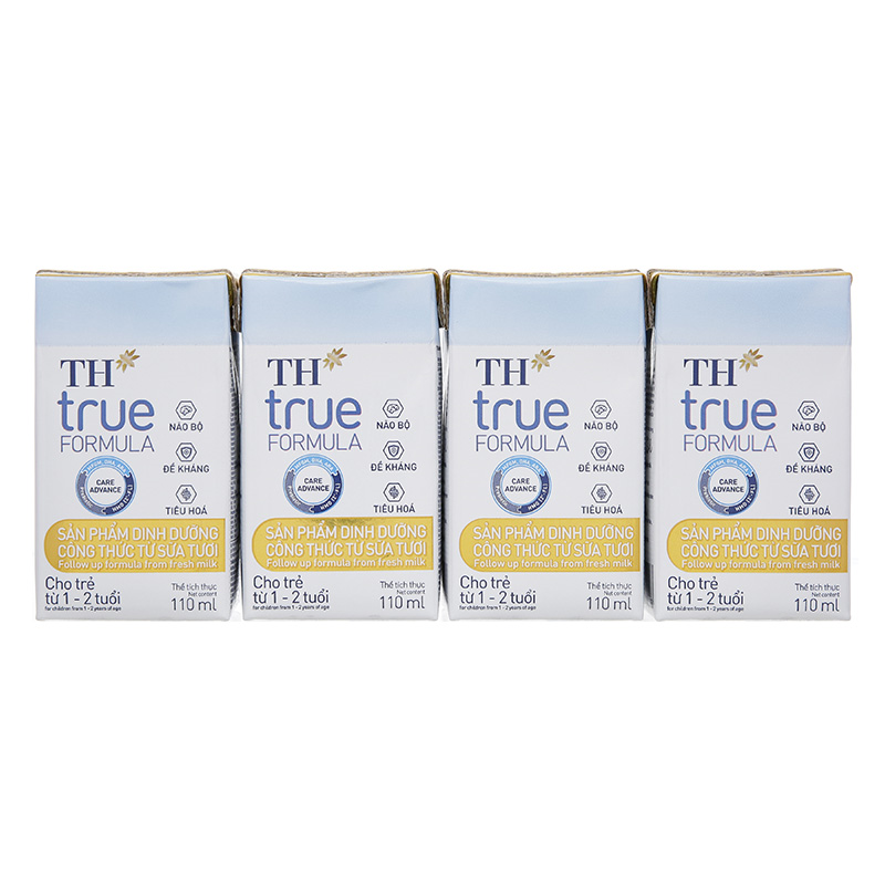 Lốc 4 hộp sữa pha sẵn TH true Formula 110 ml (1 - 2 tuổi)