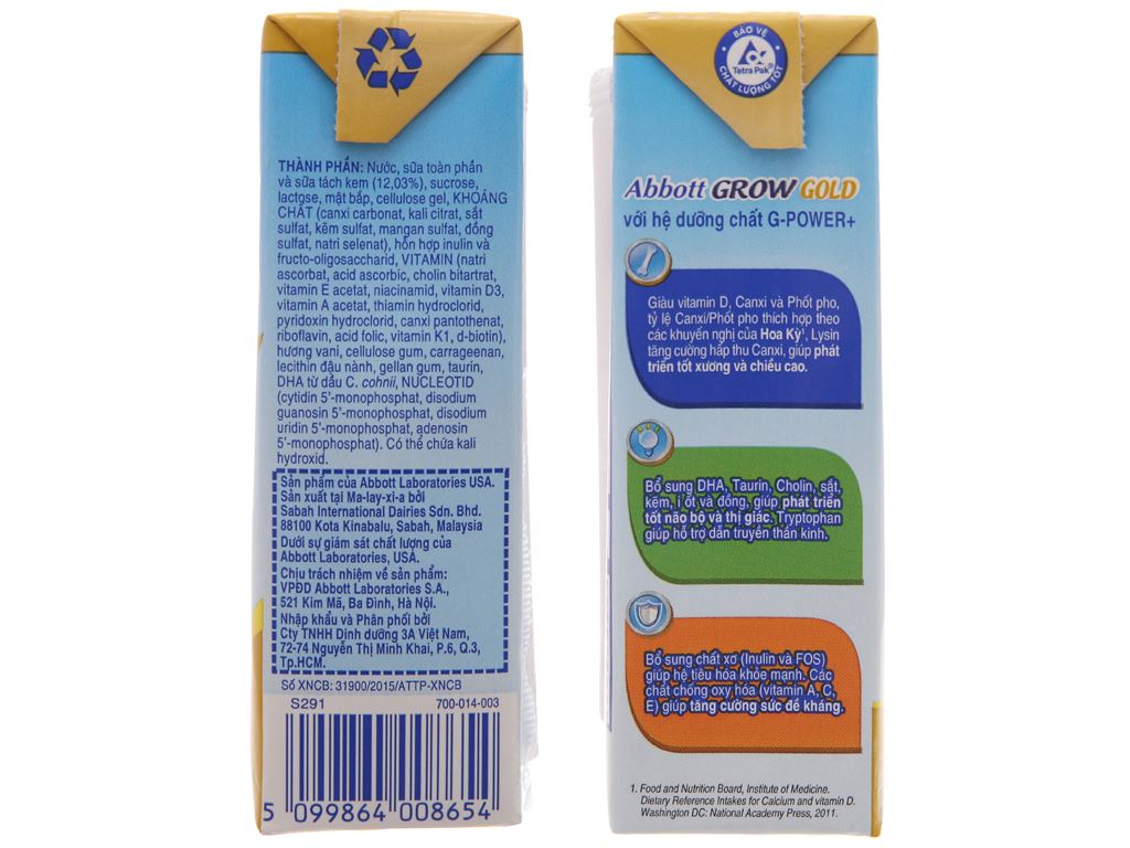 Sữa bột pha sẵn Abbott Grow Advance vani 180ml 5